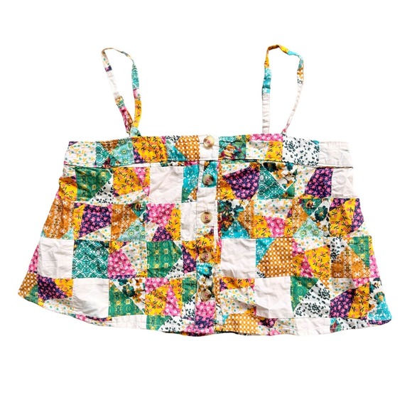 Anthropologie Patchwork Camisole Womens Med Multicolor Boho Cottagecore fairy - Picture 2 of 4